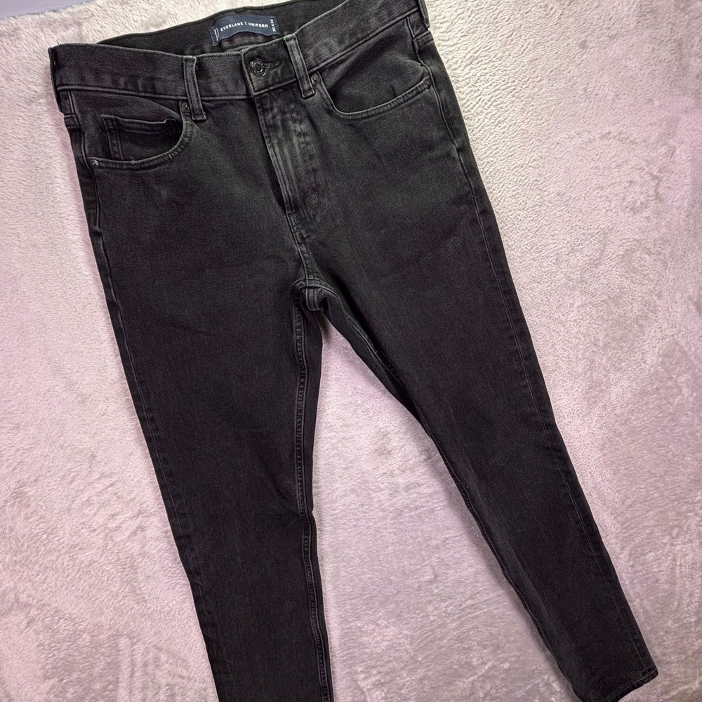 Everlane Women Skinny Jean Size 30 Black Faded Organic Cotton Stretch Denim